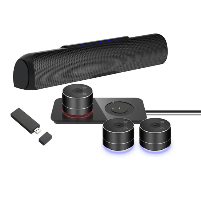 Беспроводной спикерфон для конференций с микрофонами, Hi-Fi звуковая система, портативный динамик для переговорных комнат
Беспроводной спикерфон для конференций с микрофонами, Hi-Fi звуковая система, портативный динамик для переговорных комнат
