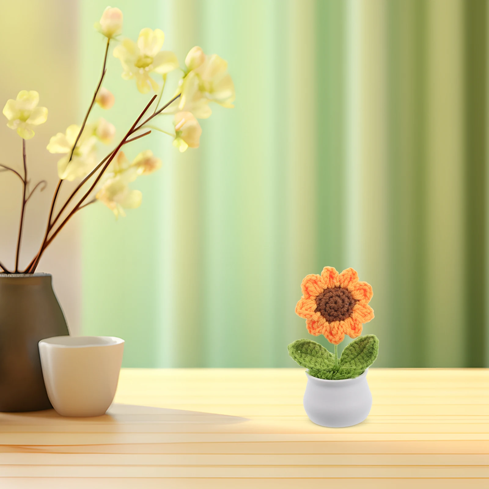 1PC Simulated Sunflower Crochet Bouquet Lifelike Knitted Yarn Plant Cute Car Decor Potted Flower Small Handwoven Desk Accessory
1PC Simulated Sunflower Crochet Bouquet Lifelike Knitted Yarn Plant Cute Car Decor Potted Flower Small Handwoven Desk Accessory