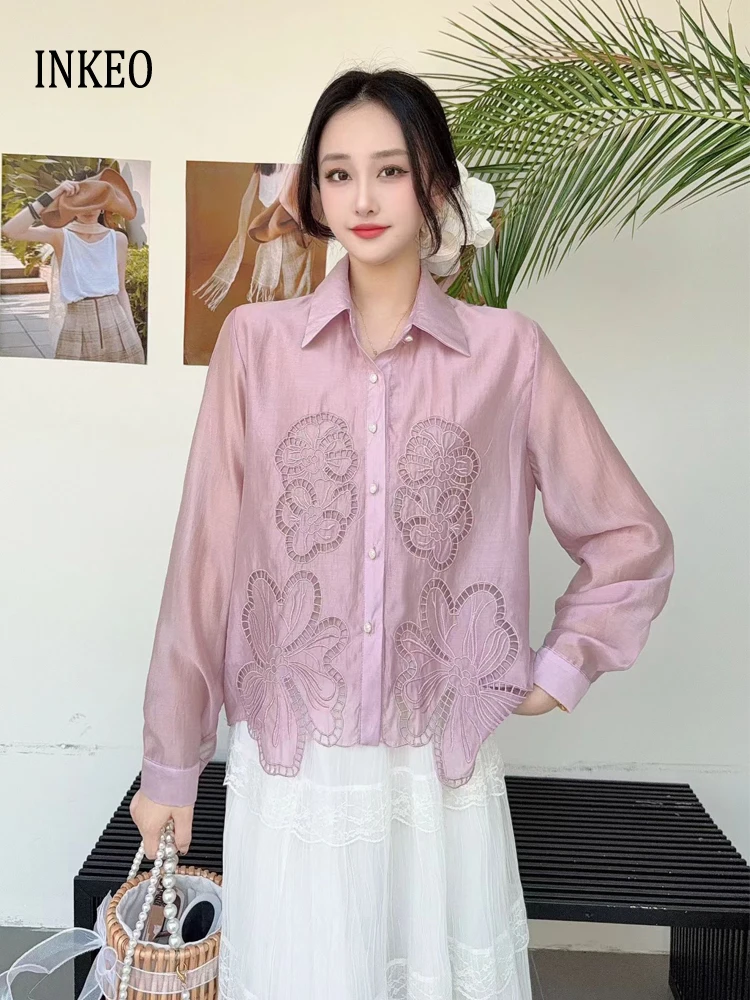 New design Hollow out embroidery shirt for women 2026 Collection Loose long sleeve tops Fashion irregular blouse INKEO 6T022
New design Hollow out embroidery shirt for women 2026 Collection Loose long sleeve tops Fashion irregular blouse INKEO 6T022