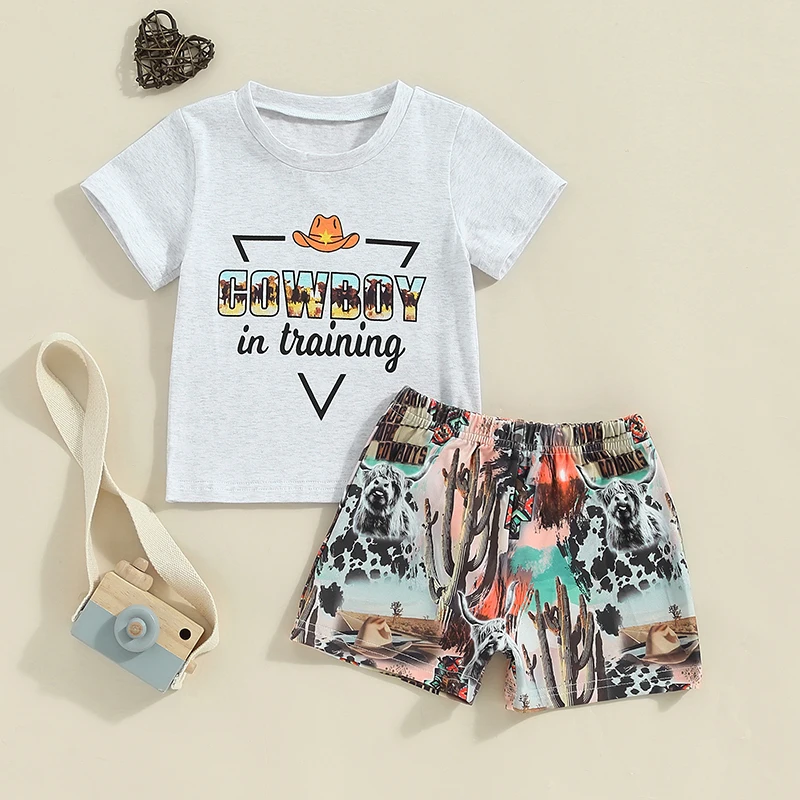 2024-04-05 Lioraitiin Baby Boys Western Outfits Letter Print Short Sleeves T-Shirt and Elastic Cow Print Shorts Clothes Set
2024-04-05 Lioraitiin Baby Boys Western Outfits Letter Print Short Sleeves T-Shirt and Elastic Cow Print Shorts Clothes Set