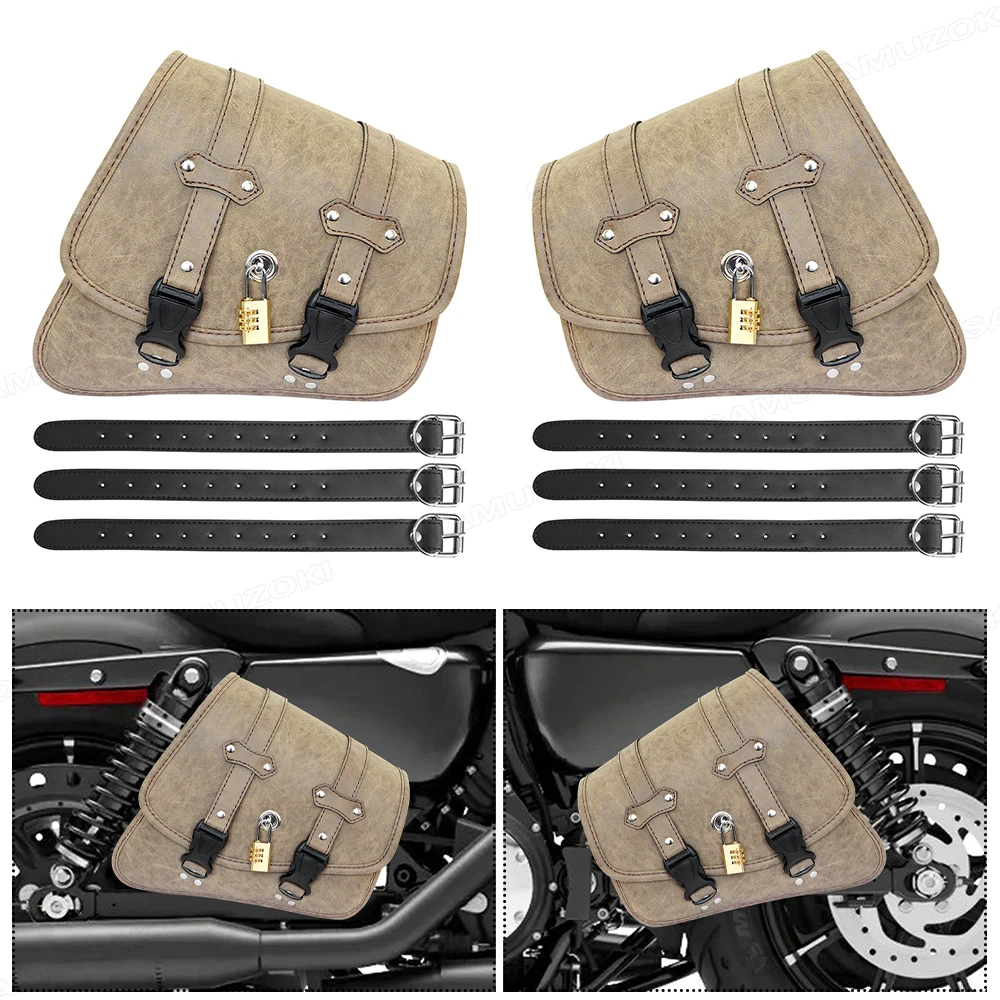 Универсальные мотоциклетные сумки-кофры для Harley, Kawasaki, Suzuki, Yamaha, Cruiser, Bobber с кодовым замком, для хранения инструментов
Универсальные мотоциклетные сумки-кофры для Harley, Kawasaki, Suzuki, Yamaha, Cruiser, Bobber с кодовым замком, для хранения инструментов