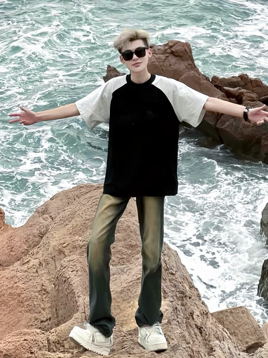 Summer American Retro Yellow Mud Blue Jeans Men's Washed Gradient Skinny Straight Leg Jeans Wear Resistant Casual Trousers
Summer American Retro Yellow Mud Blue Jeans Men's Washed Gradient Skinny Straight Leg Jeans Wear Resistant Casual Trousers