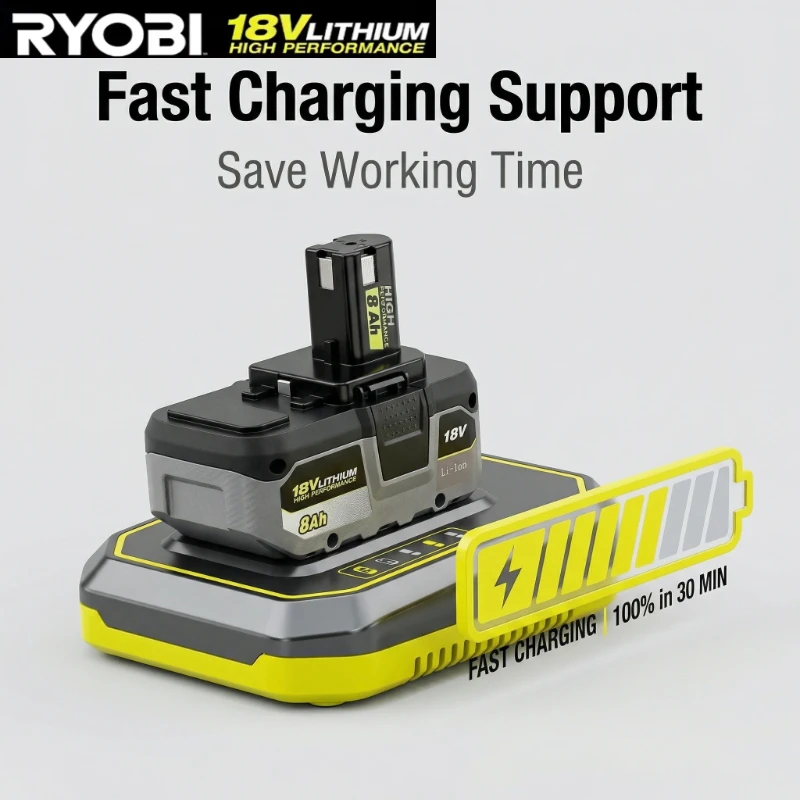 RYOBI ONE+ 18V 4.0Ah/6.0Ah/8.0Ah Replaceable High-Capacity Battery,Enhanced Li-ion for Longer Runtime All DIY ONE+ Power Tools
RYOBI ONE+ 18V 4.0Ah/6.0Ah/8.0Ah Replaceable High-Capacity Battery,Enhanced Li-ion for Longer Runtime All DIY ONE+ Power Tools