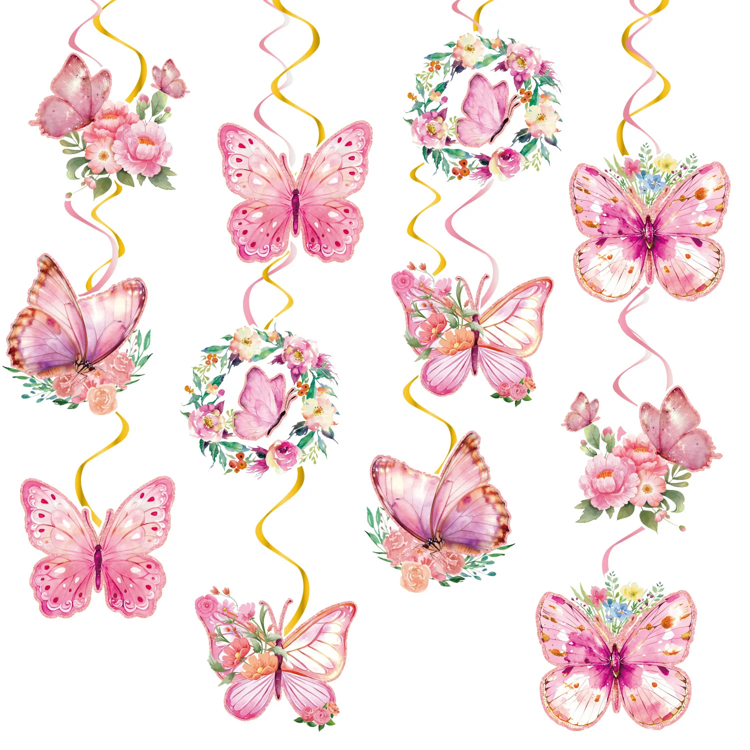 New Pink Butterfly Spiral Pendant, Birthday Party Decoration, Baby Prenatal Party Supplies, Hanging Banner
New Pink Butterfly Spiral Pendant, Birthday Party Decoration, Baby Prenatal Party Supplies, Hanging Banner