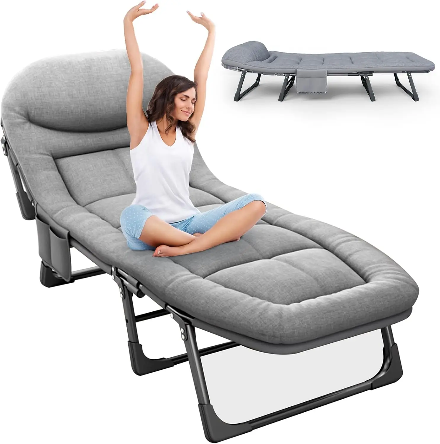 Sleeping Cots/Camping Cots for Adults 6 Adjustable Positions Portable Foldable Folding Cot with Pillow Heavy Duty Strong
Sleeping Cots/Camping Cots for Adults 6 Adjustable Positions Portable Foldable Folding Cot with Pillow Heavy Duty Strong
