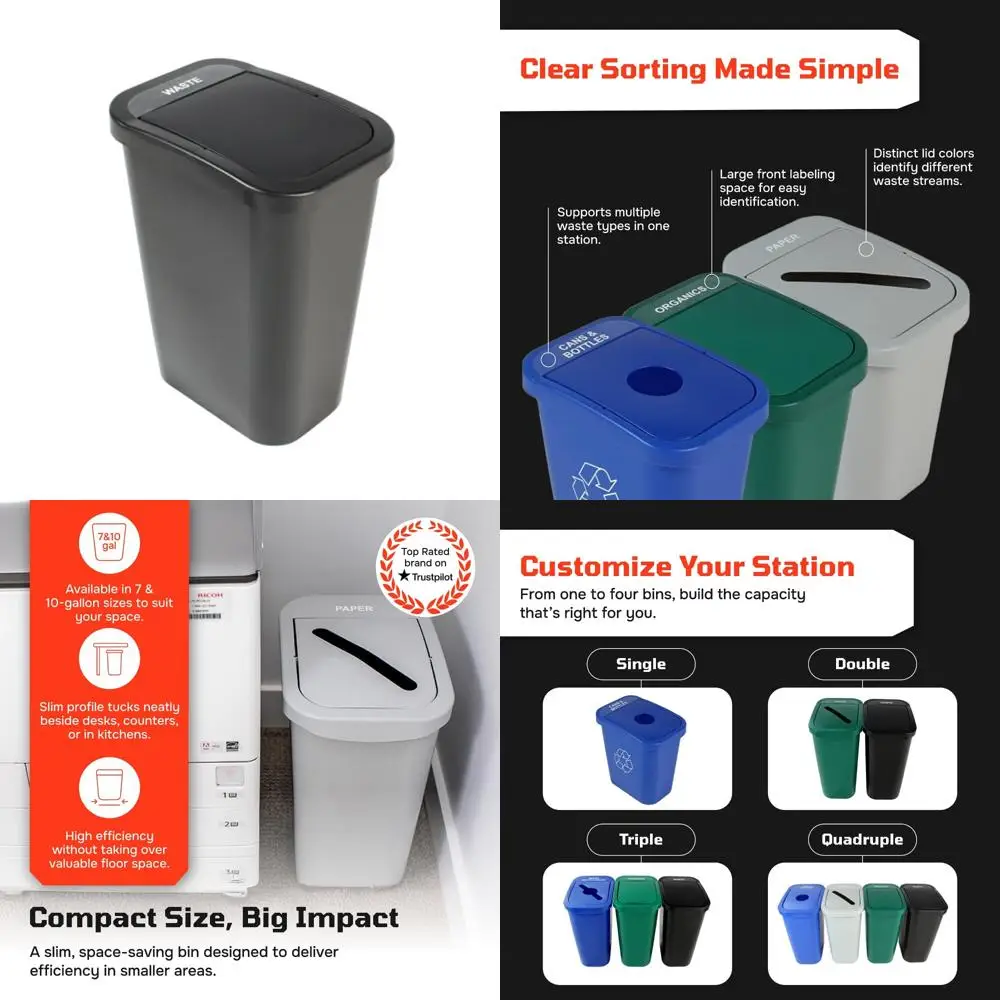 10 Gallon Waste Bin with Lid for Residential, Office, and Commercial Recycling - Compliant with NYC Regulations
10 Gallon Waste Bin with Lid for Residential, Office, and Commercial Recycling - Compliant with NYC Regulations