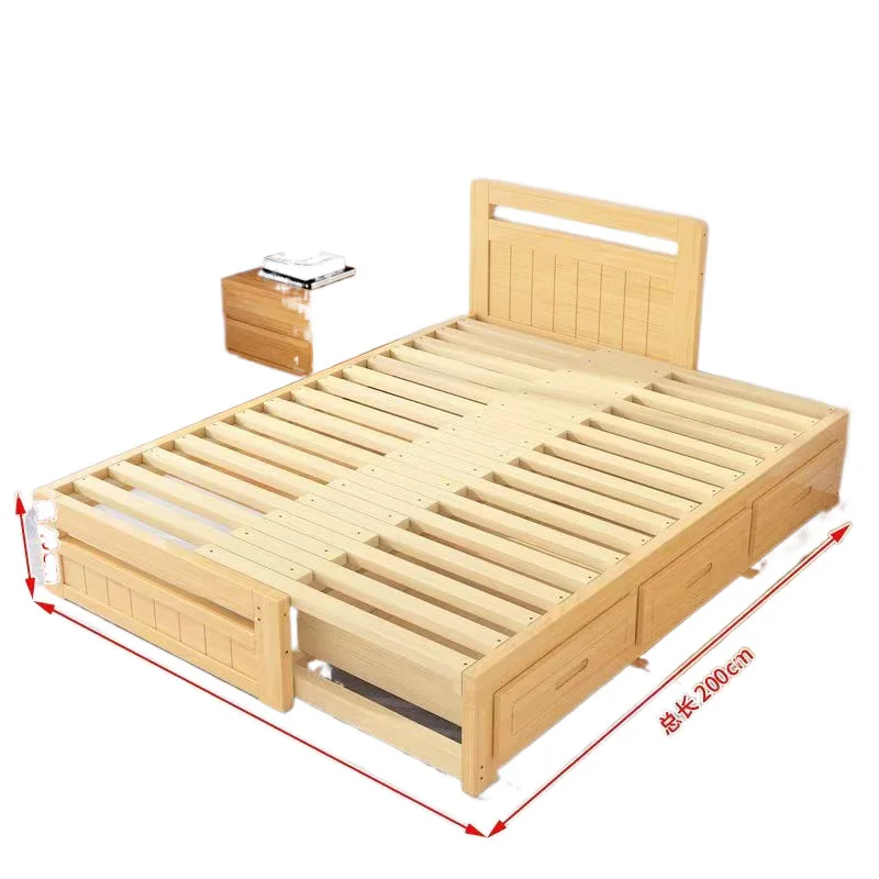 All solid wood expansion bed, pull-out bed frame, double multi-functional storage bed
All solid wood expansion bed, pull-out bed frame, double multi-functional storage bed