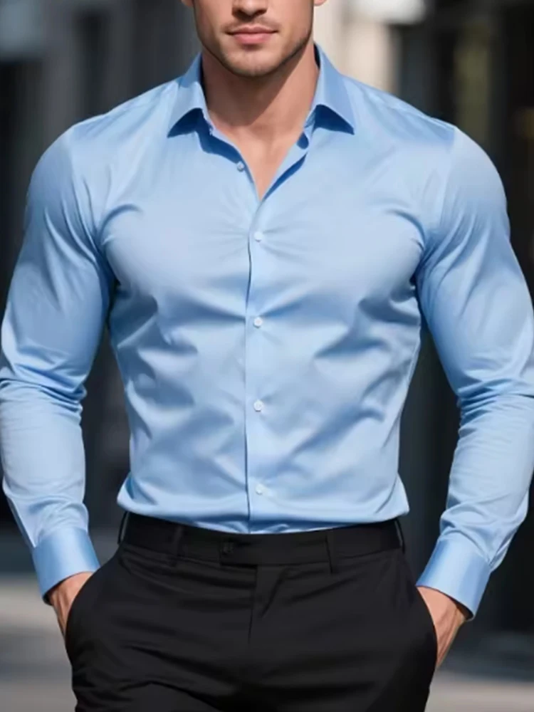 New men's formal black shirt summer long-sleeved thin business casual breathable no-iron slimming solid color
New men's formal black shirt summer long-sleeved thin business casual breathable no-iron slimming solid color