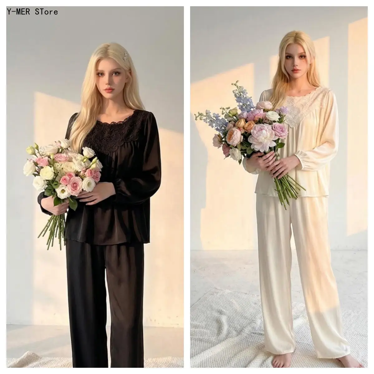 Women's French Court Style Pajamas Set for Spring and Summer, New Lace Backless Long Sleeved Pants, High-End Home Wear
Women's French Court Style Pajamas Set for Spring and Summer, New Lace Backless Long Sleeved Pants, High-End Home Wear