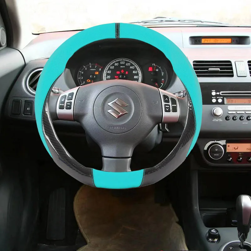Carbon Fiber Leather Car Steering Wheel Cover For Suzuki S-Cross Swift SX4 Vitara Jimny Grand-Vitara Baleno Equator Celerio Ciaz
Carbon Fiber Leather Car Steering Wheel Cover For Suzuki S-Cross Swift SX4 Vitara Jimny Grand-Vitara Baleno Equator Celerio Ciaz