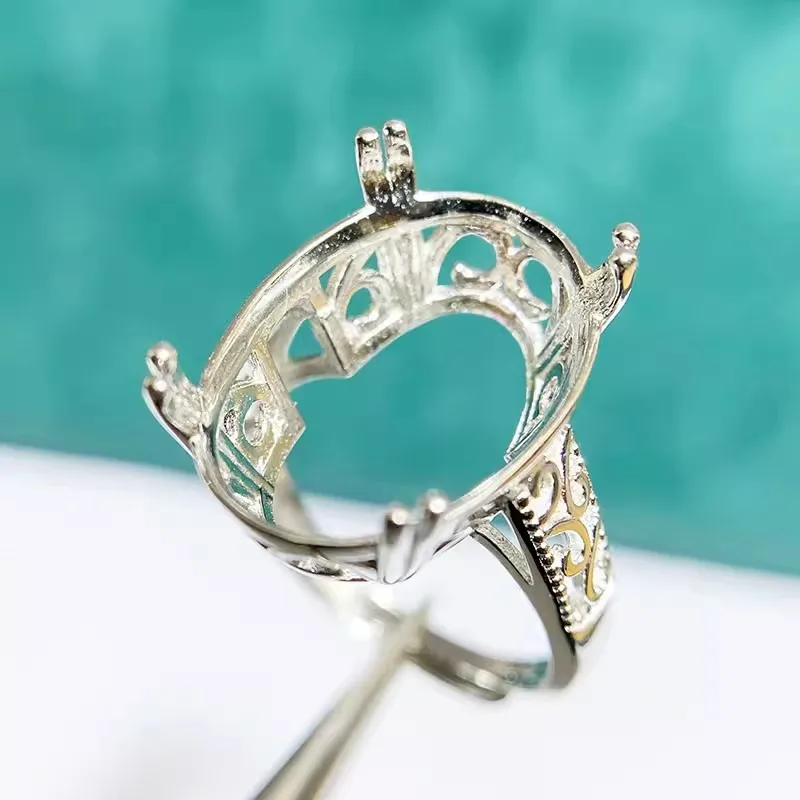 MeiBaPJ 13mm*18mm Elliptic Stone 925 Silver Fashion Ring Setting DIY Empty Holder for Women Fine Charm Jewelry
MeiBaPJ 13mm*18mm Elliptic Stone 925 Silver Fashion Ring Setting DIY Empty Holder for Women Fine Charm Jewelry