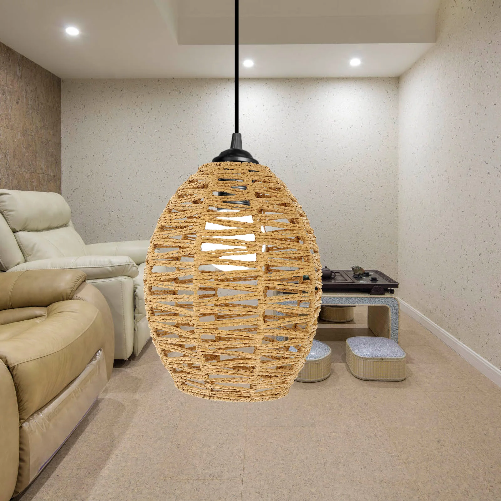 Woven Lampshade Handmade Paper Rope Ceiling Light Cover Khaki Rustic Pendant Shade For Indoor Lighting Replacement Lamp
Woven Lampshade Handmade Paper Rope Ceiling Light Cover Khaki Rustic Pendant Shade For Indoor Lighting Replacement Lamp