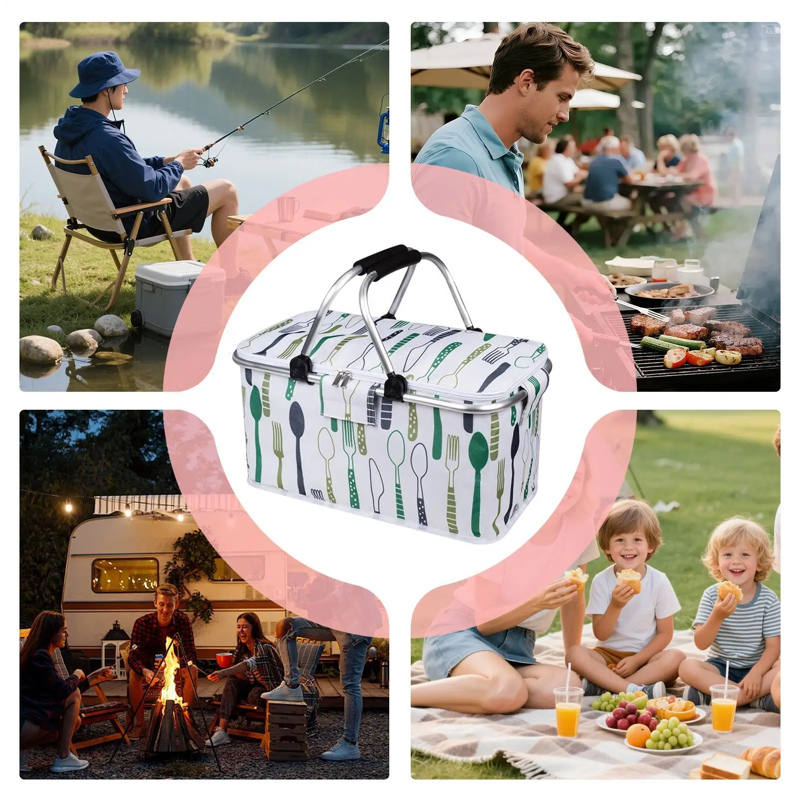 Handheld Cooler Bag Outdoor Insulated Cooler Storage Basket Foldable Portable Drink Freezer for Campers Hikers
Handheld Cooler Bag Outdoor Insulated Cooler Storage Basket Foldable Portable Drink Freezer for Campers Hikers