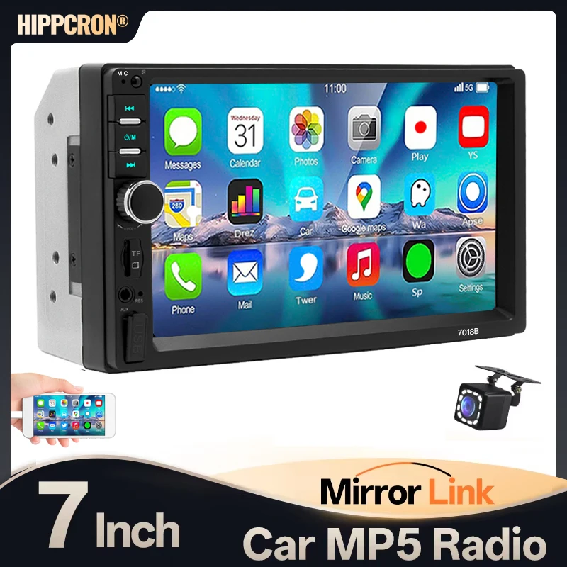 Hippcron 2 Din Car Radio Car Multimedia Bluetooth Stereo Player 7" Touch Screen Support Camera FM USB TF Mirror Link 12V
Hippcron 2 Din Car Radio Car Multimedia Bluetooth Stereo Player 7" Touch Screen Support Camera FM USB TF Mirror Link 12V
