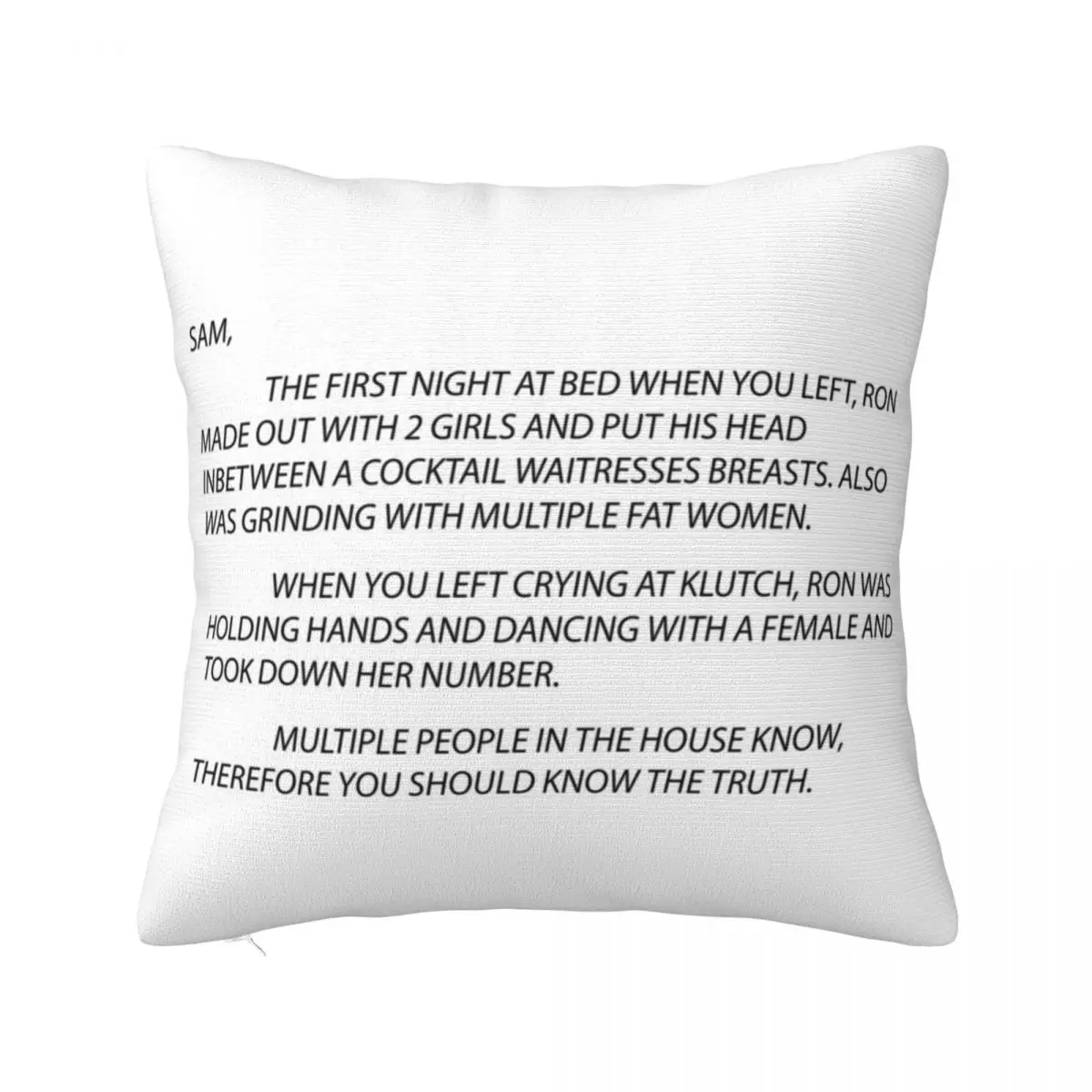 Anonymous Letter Sammi Throw Pillow Decorative Cushion Luxury Pillow Cover christmas supplies Pillow Cover
Anonymous Letter Sammi Throw Pillow Decorative Cushion Luxury Pillow Cover christmas supplies Pillow Cover