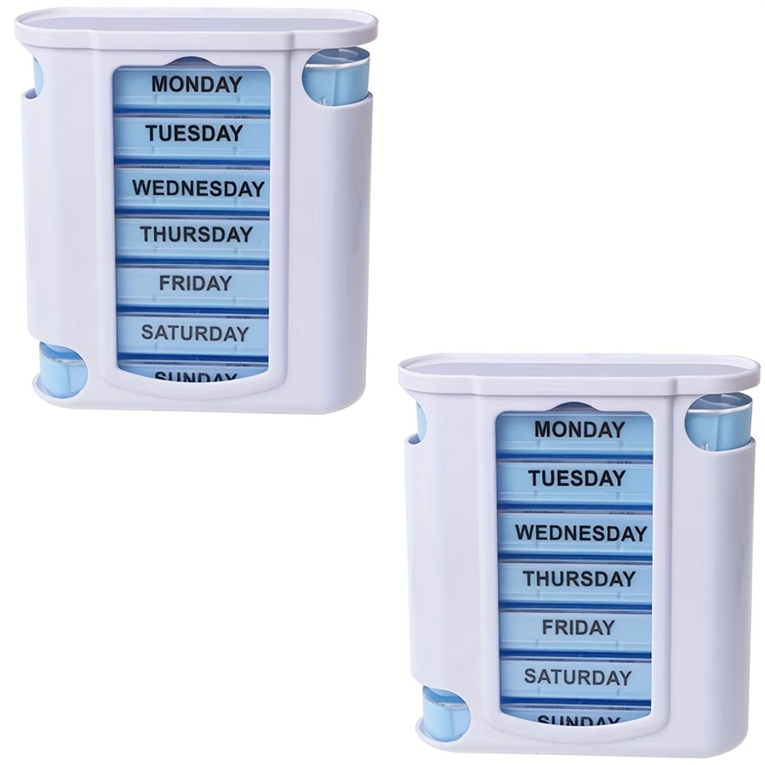 7 Day Weekly Pill Organizer Tablet Medicine Holder Dispenser Case Rack Stand 2-Pack
7 Day Weekly Pill Organizer Tablet Medicine Holder Dispenser Case Rack Stand 2-Pack