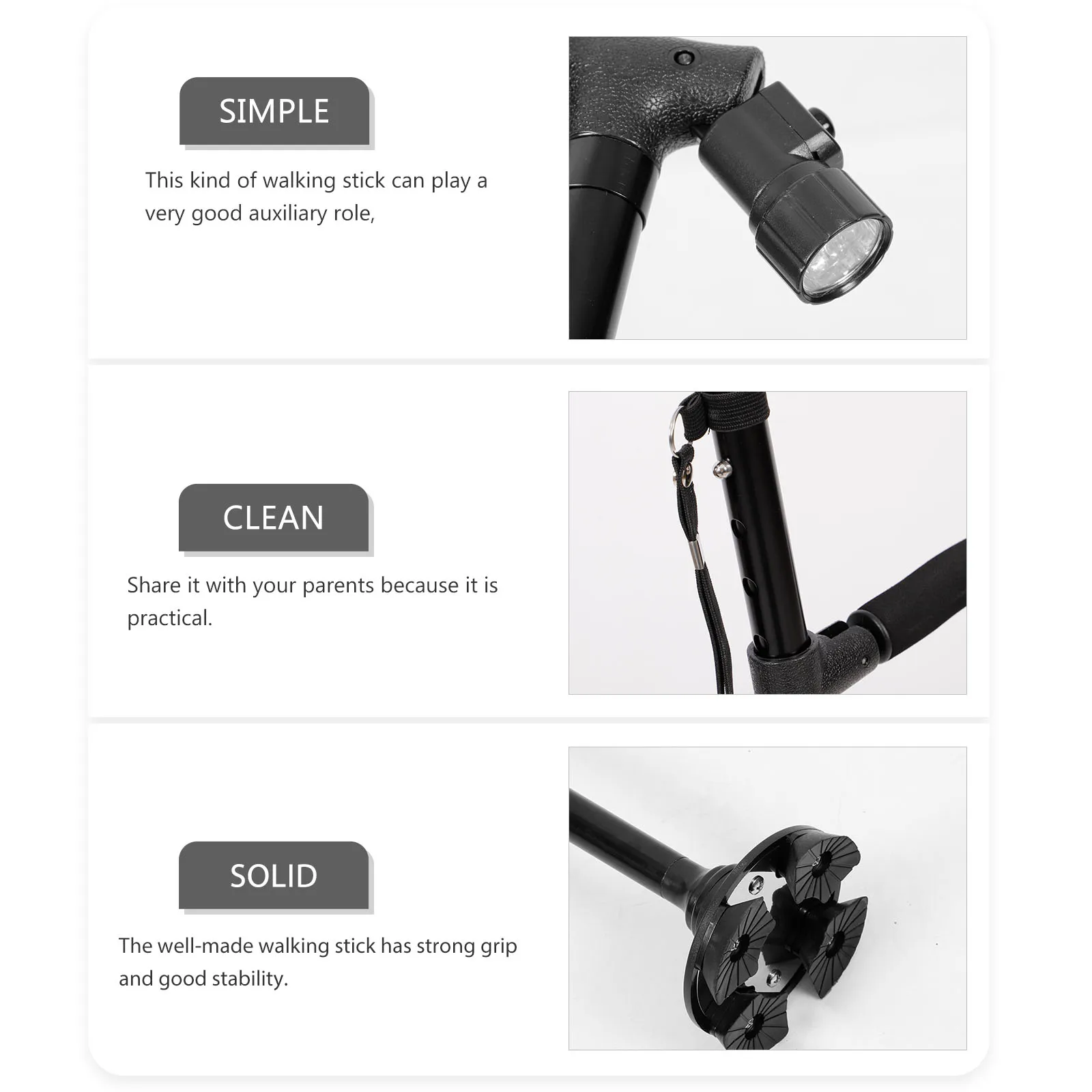 1pcs Folding Walking Cane Adjustable Height Elderly Stick Non Slip Aluminum Alloy Trekking Pole Black Color for Seniors Daily
1pcs Folding Walking Cane Adjustable Height Elderly Stick Non Slip Aluminum Alloy Trekking Pole Black Color for Seniors Daily
