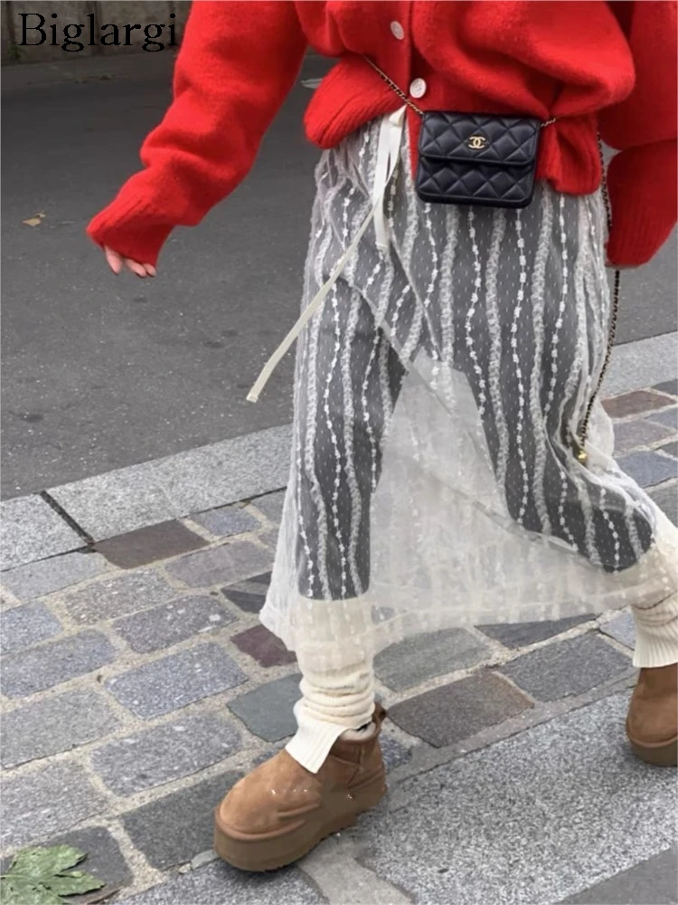 Spring Summer Lace Mesh Skirt Women New Fashion Perspective Ladies Skirts Korean Style Woman White Skirt
Spring Summer Lace Mesh Skirt Women New Fashion Perspective Ladies Skirts Korean Style Woman White Skirt