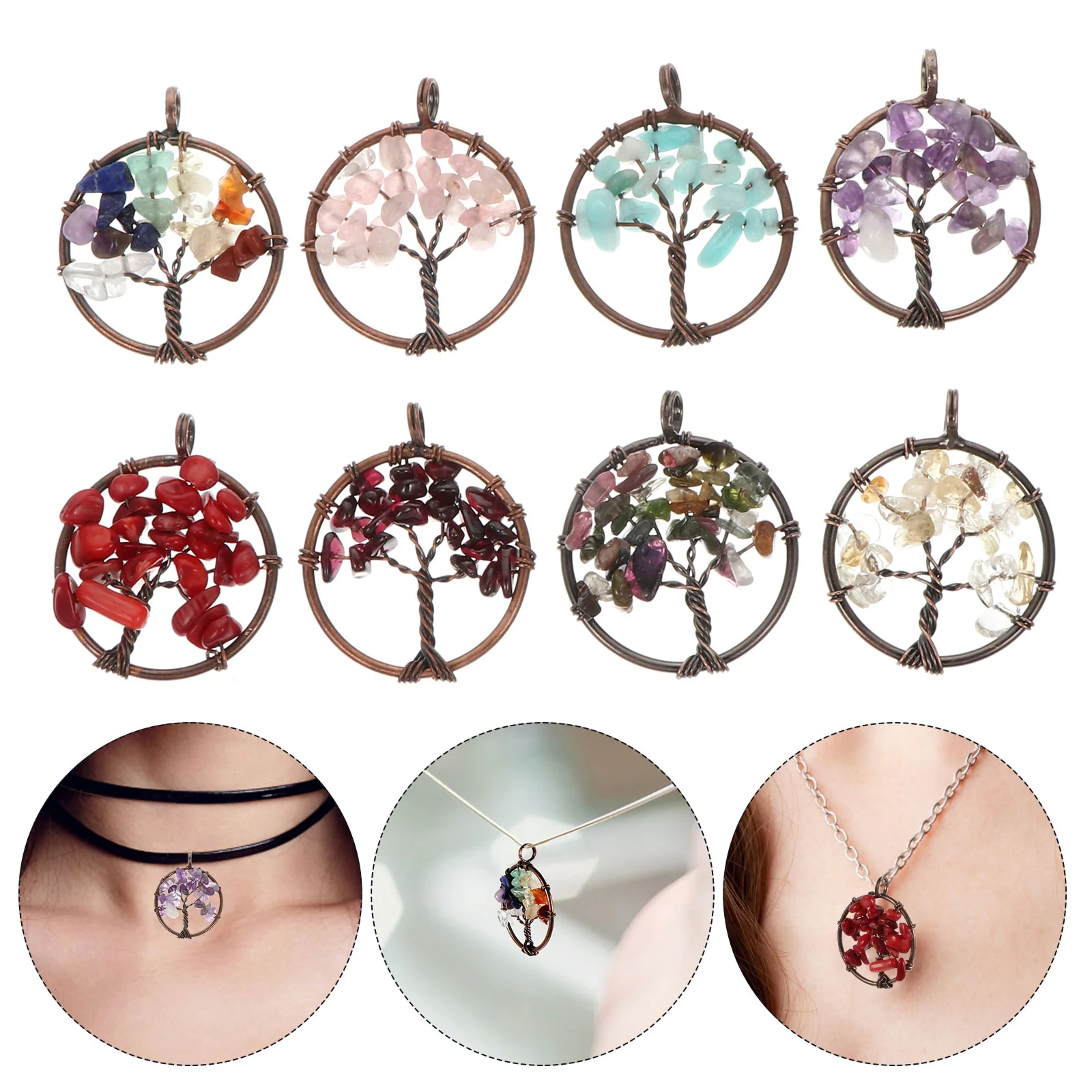 8 Pcs Tree of Life Pendant Necklace Charms Jewelry Pendants for Making Crystals Chakra Earrings Healing
8 Pcs Tree of Life Pendant Necklace Charms Jewelry Pendants for Making Crystals Chakra Earrings Healing