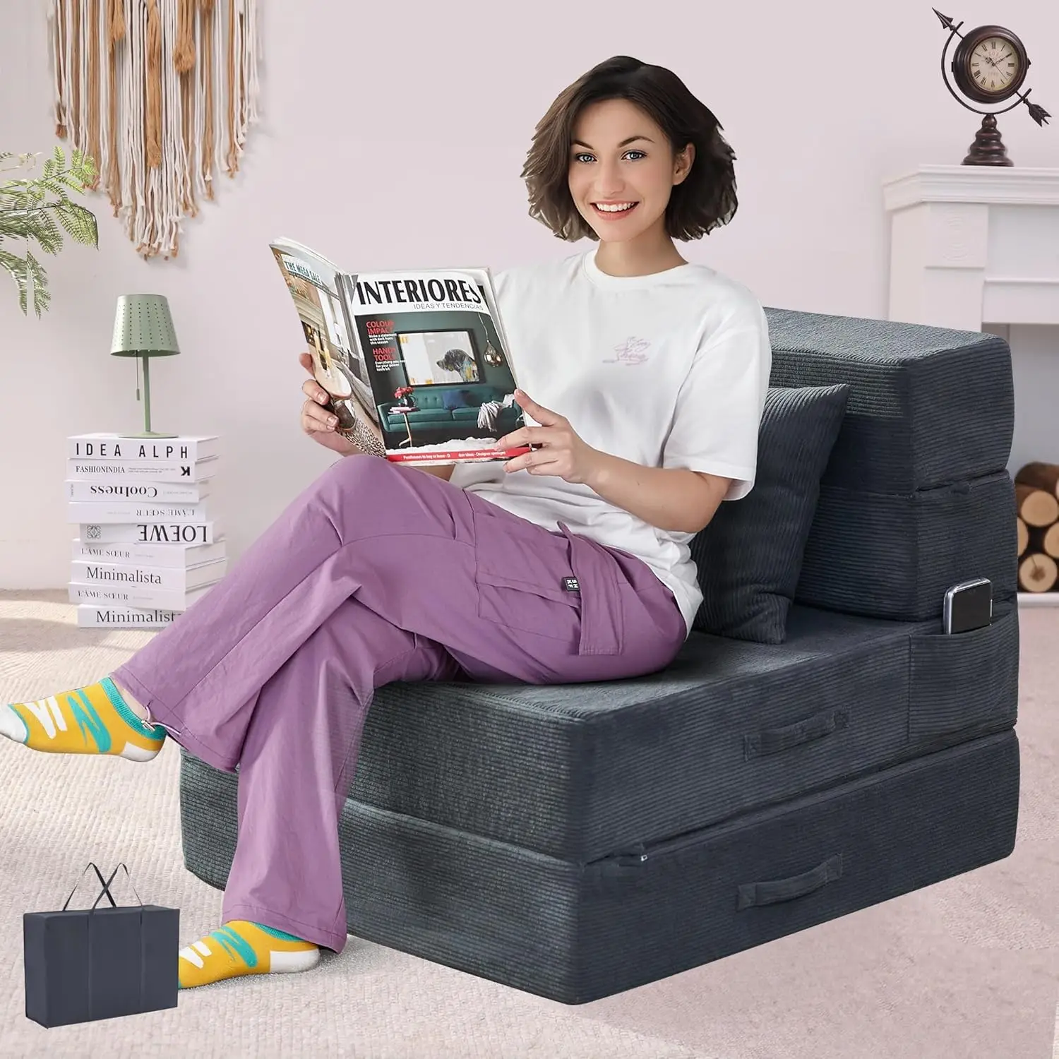 Раскладной диван-кровать 4-в-1 с пеной с эффектом памяти, складное кресло-кровать для гостиной, использования в госте, темно-серый
Раскладной диван-кровать 4-в-1 с пеной с эффектом памяти, складное кресло-кровать для гостиной, использования в госте, темно-серый