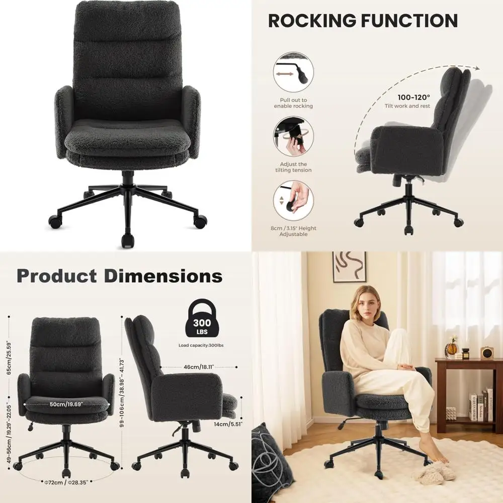 Поворотное настольное кресло с регулируемой высотой и подлокотниками, офисное кресло с мягкой обивкой на колесах с высокой спинкой для комфорта домашнего офиса
Поворотное настольное кресло с регулируемой высотой и подлокотниками, офисное кресло с мягкой обивкой на колесах с высокой спинкой для комфорта домашнего офиса
