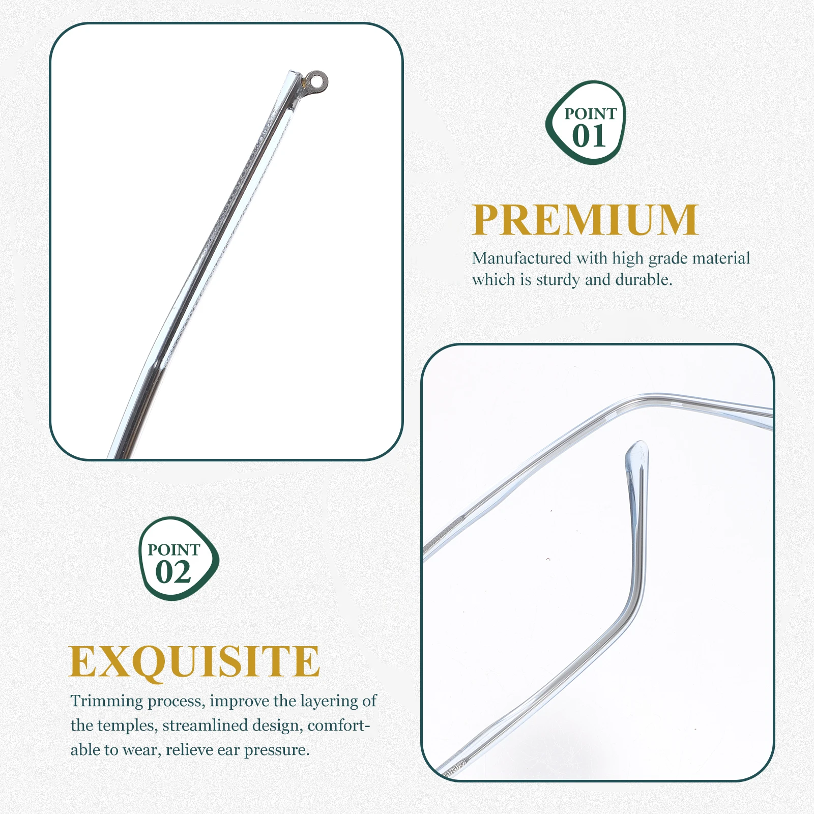 2pcs Eyeglasses Temples Anti Allergic Replacement Arms Fit Metal Design Electroplated Ear Pressure Relief
2pcs Eyeglasses Temples Anti Allergic Replacement Arms Fit Metal Design Electroplated Ear Pressure Relief