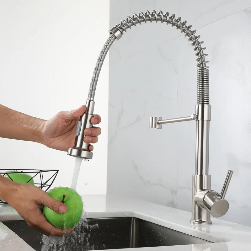 1PC Brass Kitchen Faucet Rotating Brushed Hot And Cold Mixed Water Universal Telescopic American Large Spring Tap
1PC Brass Kitchen Faucet Rotating Brushed Hot And Cold Mixed Water Universal Telescopic American Large Spring Tap