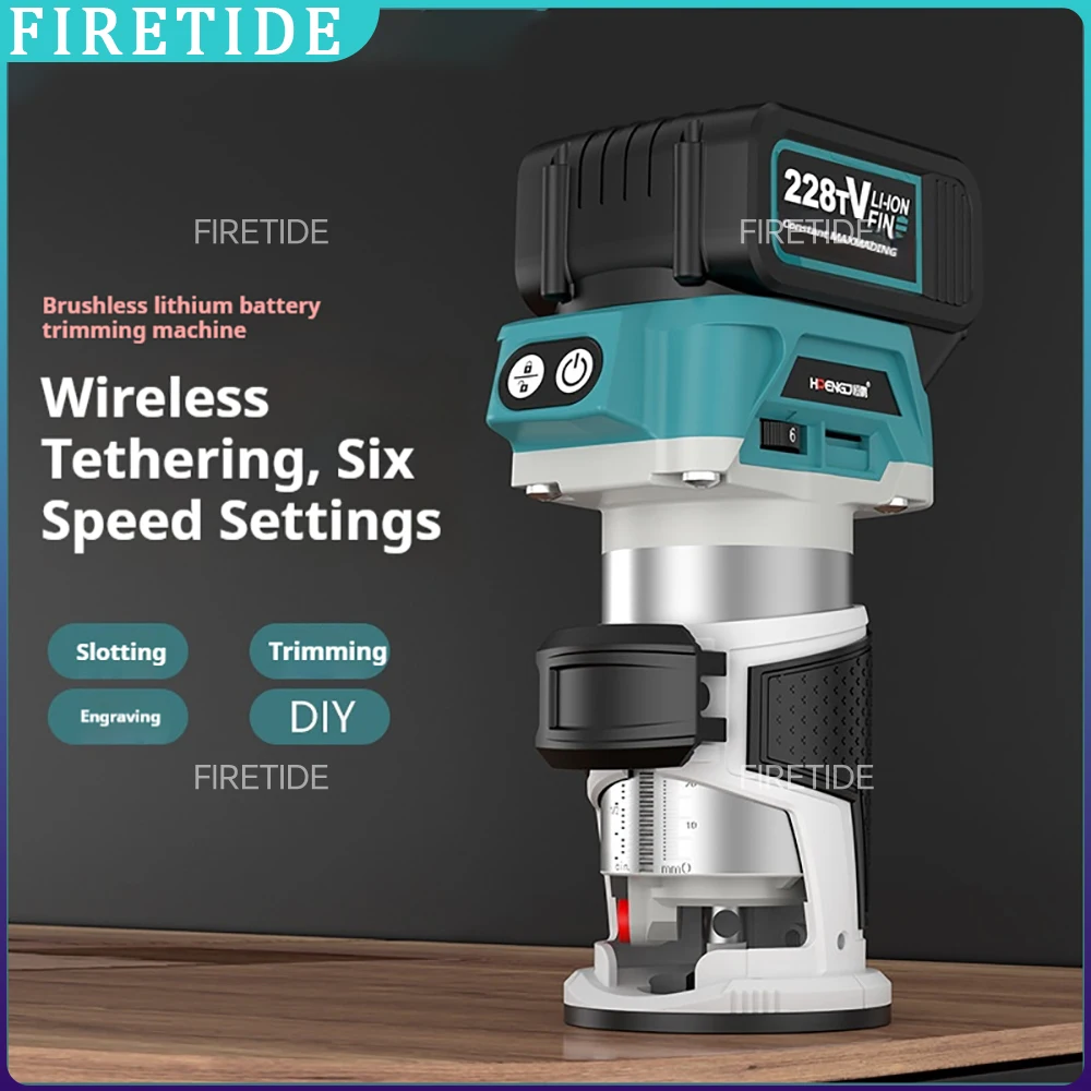 Brushless Electric Trimmer 5-speed Trimming Woodworking Machine Wood Router Milling Engraving Slotting For Makita 18V Battery
Brushless Electric Trimmer 5-speed Trimming Woodworking Machine Wood Router Milling Engraving Slotting For Makita 18V Battery