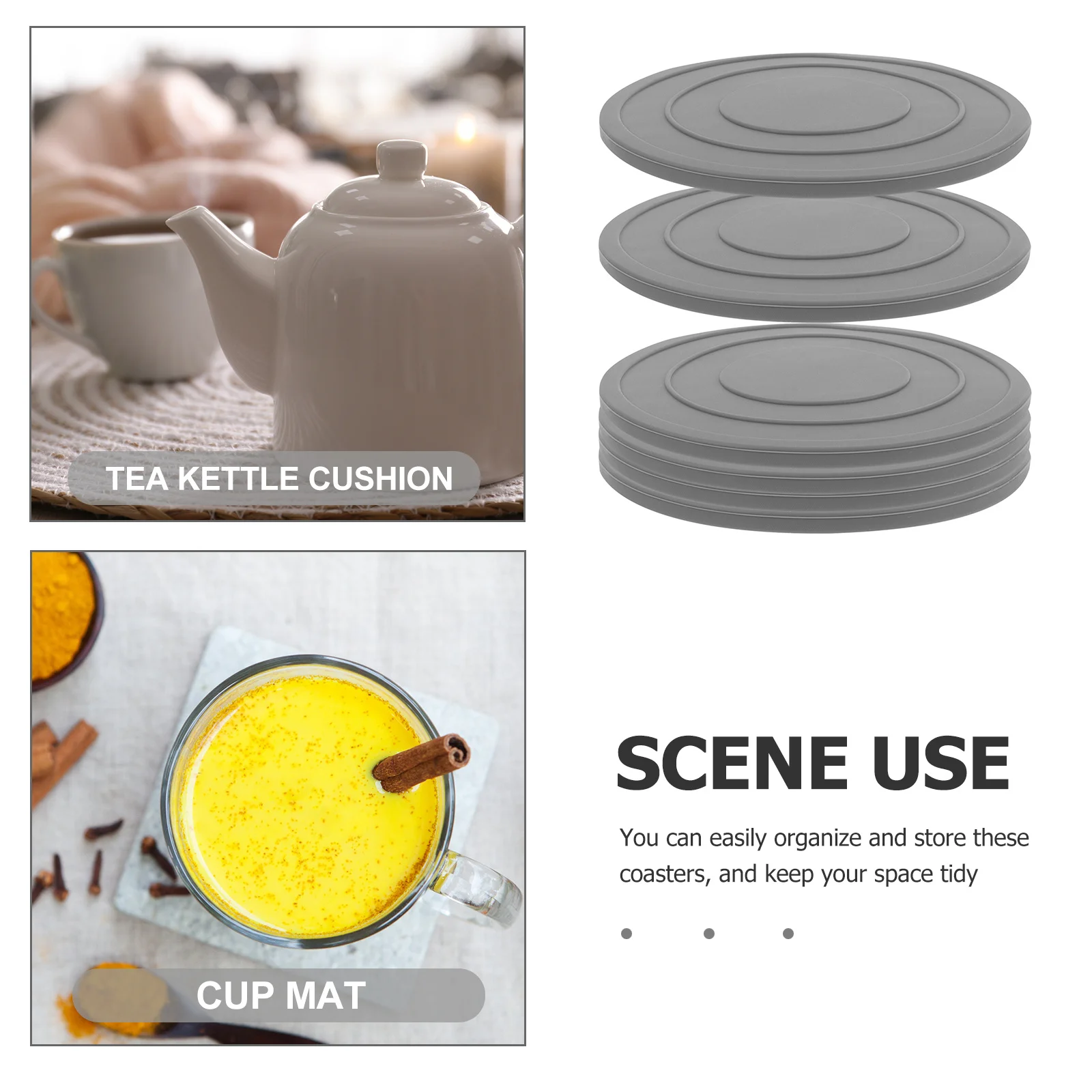 6Pcs Silicone Waterproof Cup Coasters Double-Sided Heat Resistant Non-Slip Insulation Drink Mats Protective Coaster Set for Home 
6Pcs Silicone Waterproof Cup Coasters Double-Sided Heat Resistant Non-Slip Insulation Drink Mats Protective Coaster Set for Home