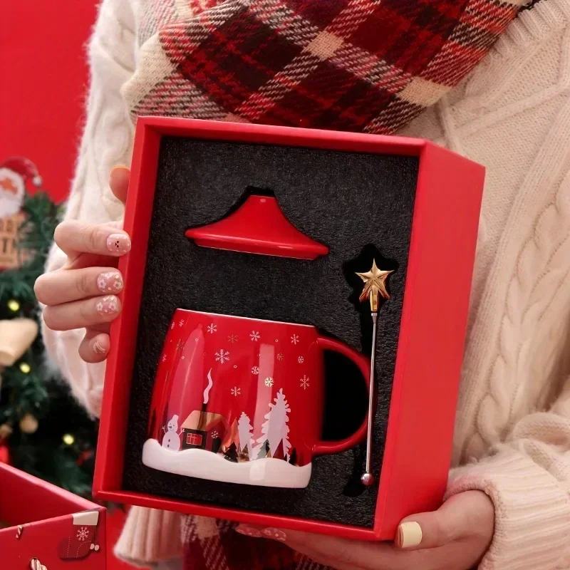 Christmas ceramic coffee cup with lid and blender, summer and winter drinking set, Christmas gift
Christmas ceramic coffee cup with lid and blender, summer and winter drinking set, Christmas gift