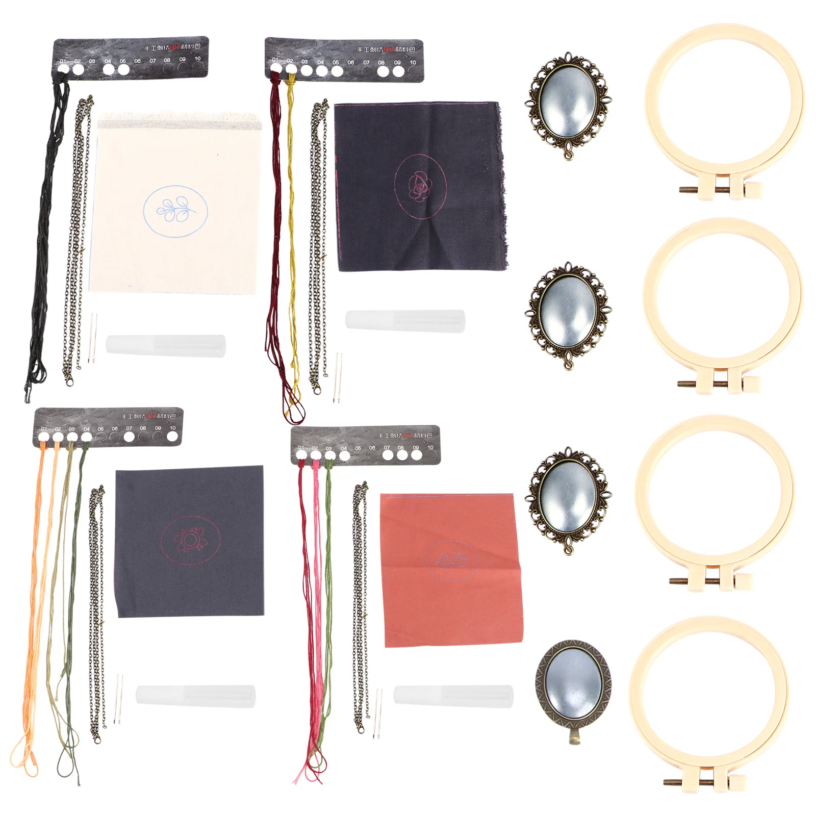 4Sets Flower and Grass Embroidery Necklace Kit DIY Hand Sewing Pendant Cross Stitch Craft with Name Customization Option
4Sets Flower and Grass Embroidery Necklace Kit DIY Hand Sewing Pendant Cross Stitch Craft with Name Customization Option