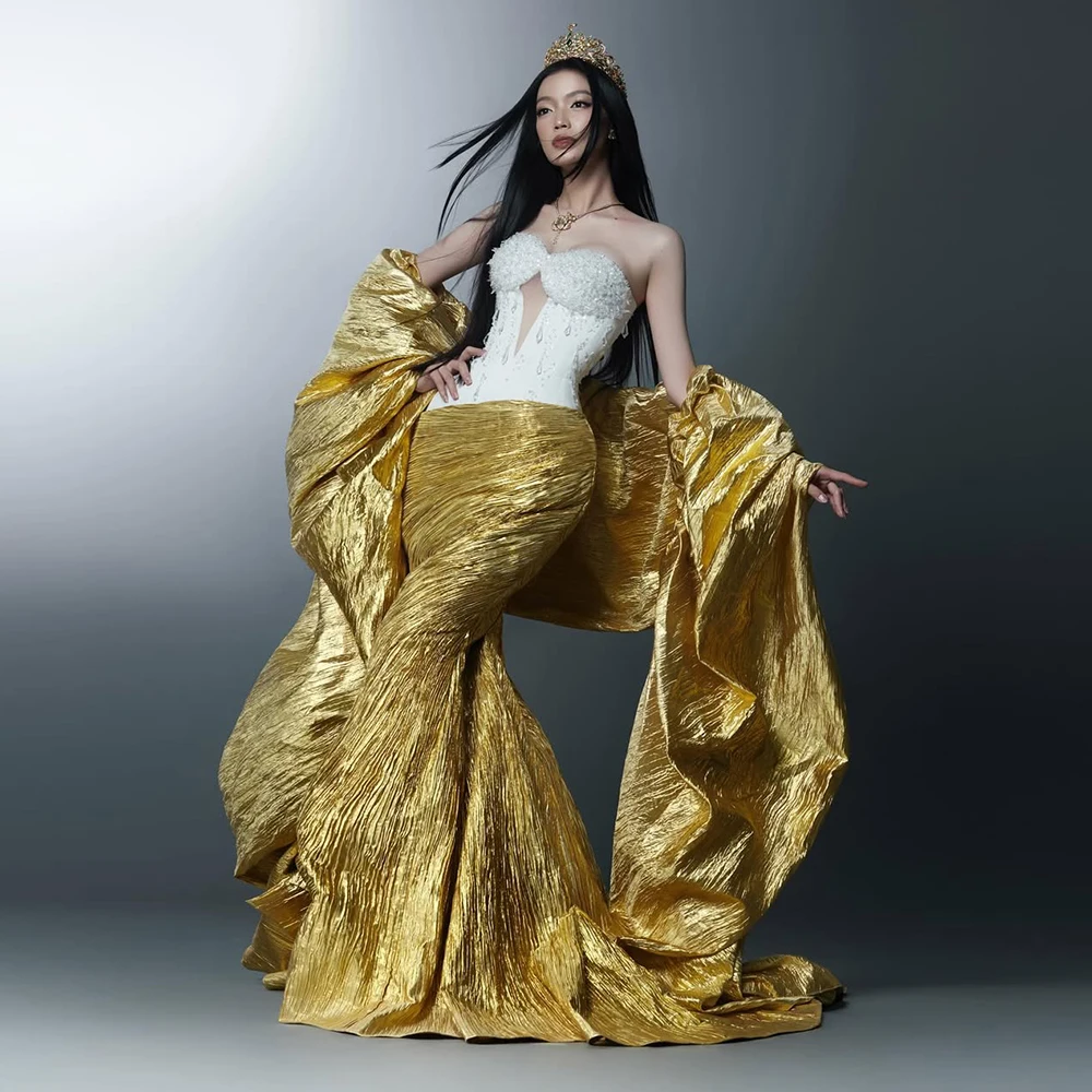 Stunning Gold Cape For Women New Fashion Detachable Runway Cape Without Dress Romantic Bridal Jacket Wrap Chic TSWD856
Stunning Gold Cape For Women New Fashion Detachable Runway Cape Without Dress Romantic Bridal Jacket Wrap Chic TSWD856