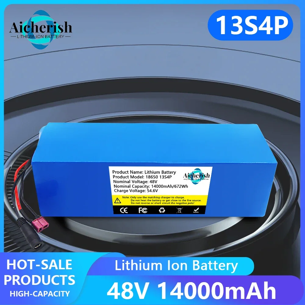 13S4P 18650 48V 14000mAh Lithium Ion Battery Pack,For Electric Scooter Bicycle 48V 14Ah Replacement Li-Ion Battery With BMS
13S4P 18650 48V 14000mAh Lithium Ion Battery Pack,For Electric Scooter Bicycle 48V 14Ah Replacement Li-Ion Battery With BMS