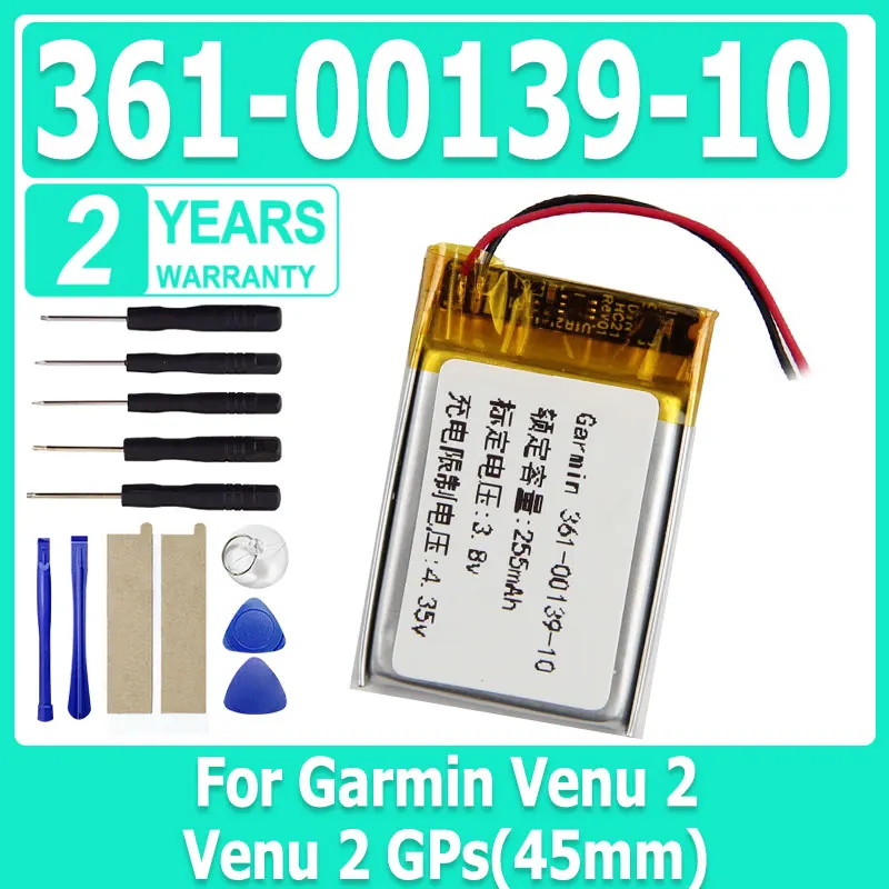 New 361-00139-10 Replacement Smart Watch Battery 210mAh For Garmin Venu 2 Venu 2 GPS(45mm) Smart Watch Bateria +Tools
New 361-00139-10 Replacement Smart Watch Battery 210mAh For Garmin Venu 2 Venu 2 GPS(45mm) Smart Watch Bateria +Tools