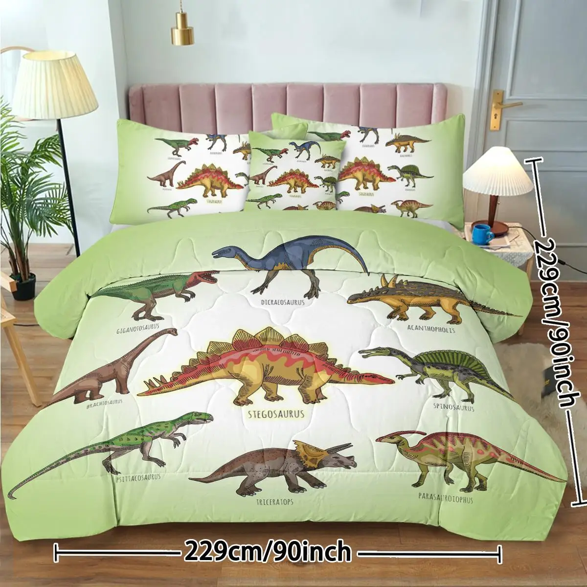 Super Soft Fade Resistant Microfiber Dinosaur Bedding Set for girls Boys, All Season Green Dinosaur Family Print Pattern
Super Soft Fade Resistant Microfiber Dinosaur Bedding Set for girls Boys, All Season Green Dinosaur Family Print Pattern