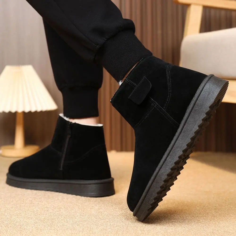 Мужские зимние новые утолщенные хлопковые ботинки на флисовой подкладке, теплая однотонная простая обувь на молнии
Мужские зимние новые утолщенные хлопковые ботинки на флисовой подкладке, теплая однотонная простая обувь на молнии