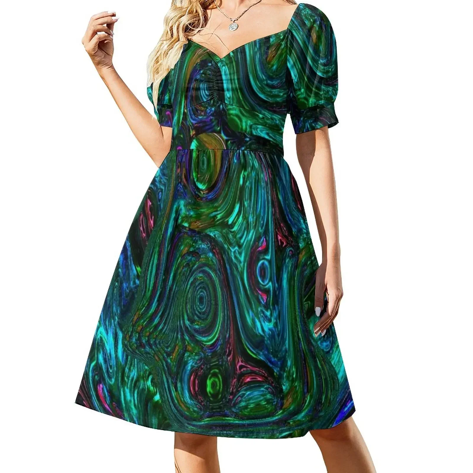 Peacock Eye Glass Design Short-Sleeved Dress party dresses women Woman clothes Dress
Peacock Eye Glass Design Short-Sleeved Dress party dresses women Woman clothes Dress