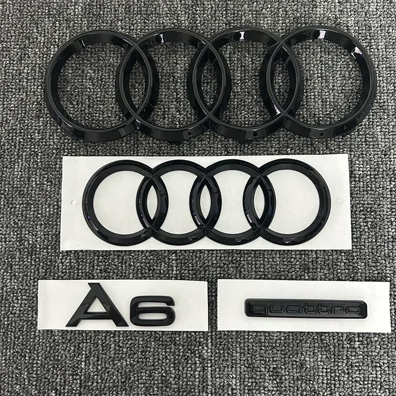 AUDI A6 4 Ring logo ABS Black Car Hood Front Bonnet Grill Rear Trunk Emblem Sticker A6 mark Quarrto Emblem For A6 2020-2023
AUDI A6 4 Ring logo ABS Black Car Hood Front Bonnet Grill Rear Trunk Emblem Sticker A6 mark Quarrto Emblem For A6 2020-2023