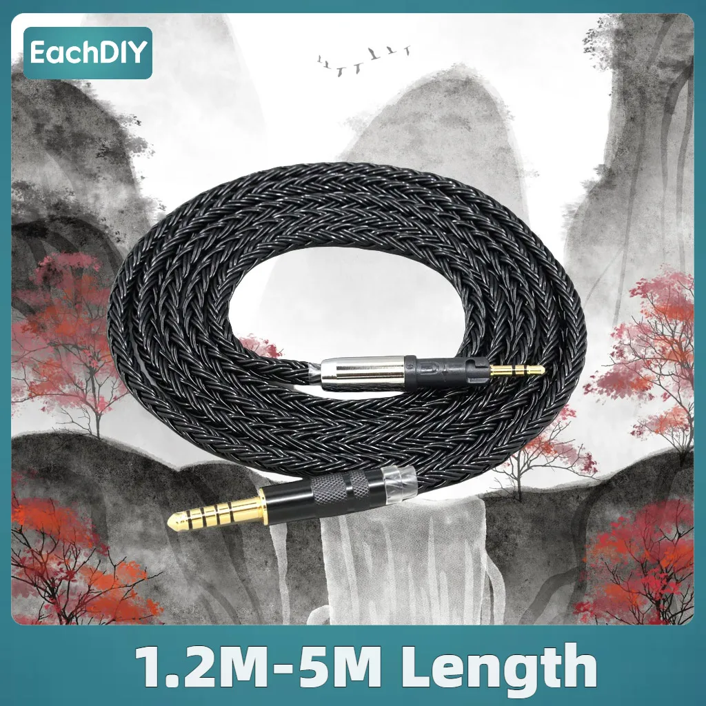 16 Core Earphone Cable For Audio Technica ATH-M50x ATH-M40x ATH-M70x ATH-M60x Black Braided 8861
16 Core Earphone Cable For Audio Technica ATH-M50x ATH-M40x ATH-M70x ATH-M60x Black Braided 8861