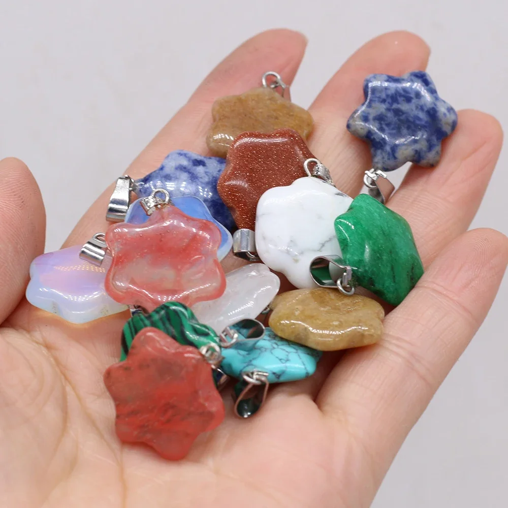 6pcs Natural Six-pointed Star Shape Turquoises Sodalite Stone Pendant for Necklace Accessories or Jewelry Making Size 18x23mm
6pcs Natural Six-pointed Star Shape Turquoises Sodalite Stone Pendant for Necklace Accessories or Jewelry Making Size 18x23mm