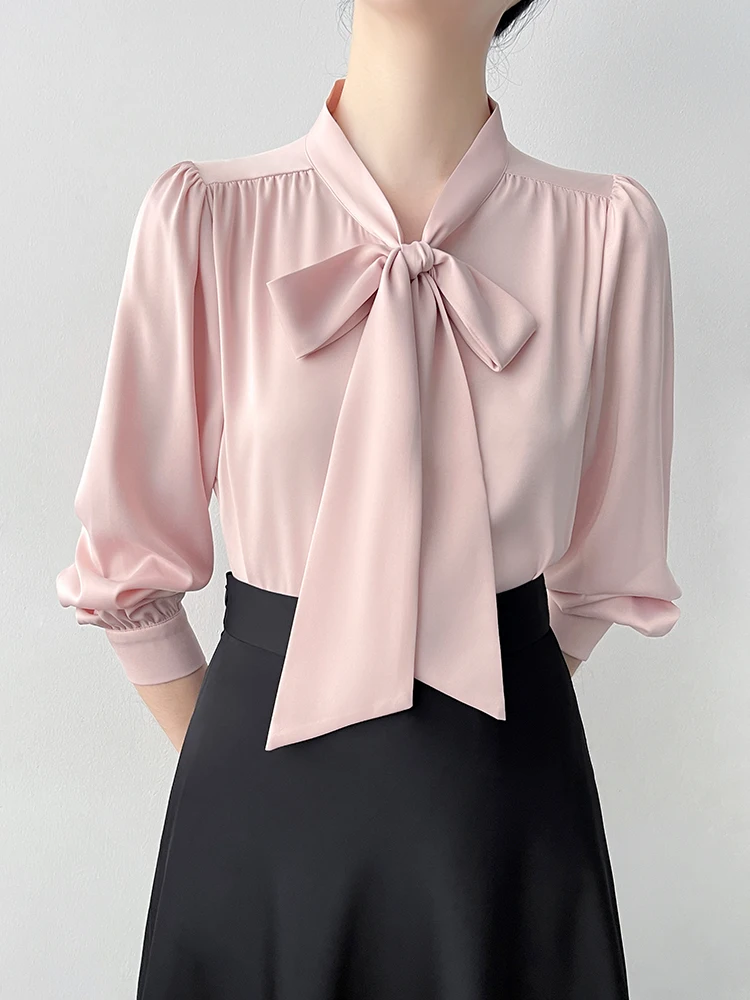 Korean Sle Long Sve irt Women's Commute Interview Inner Wear Knot Elastic Band Top Breathable Polyester Fiber
Korean Sle Long Sve irt Women's Commute Interview Inner Wear Knot Elastic Band Top Breathable Polyester Fiber