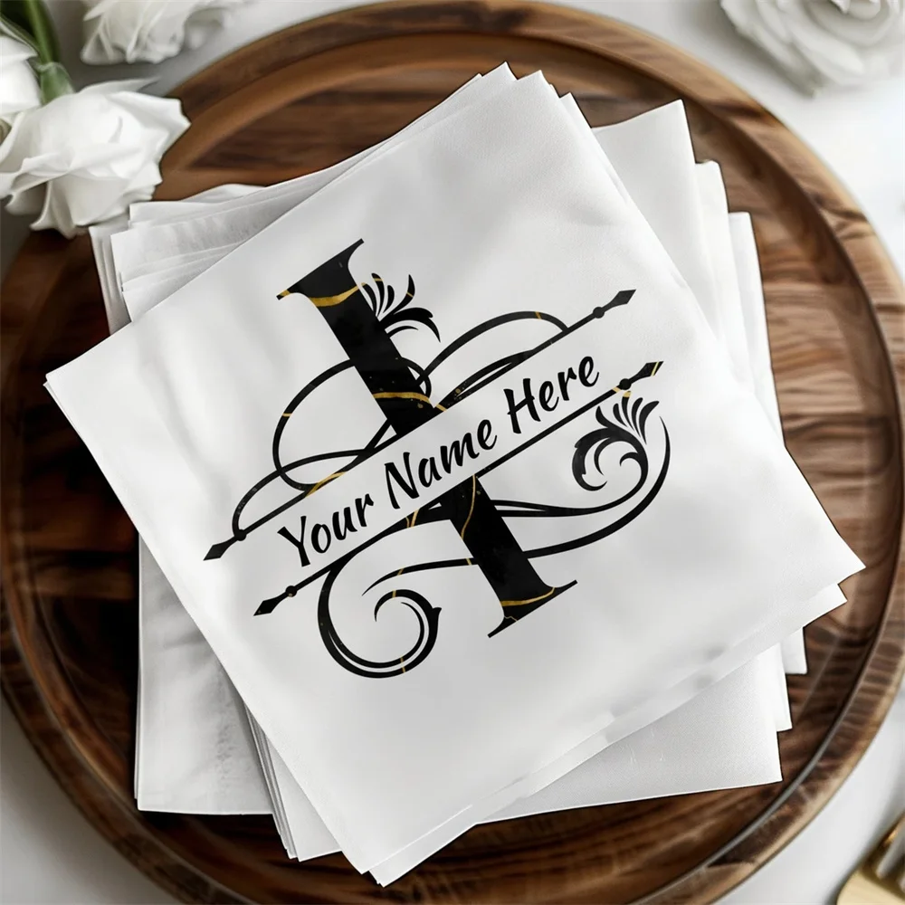 50PCS I Elegant Black-Gold Monogram Beverage Napkins, Personalized Custom Luncheon Napkins, Wedding Party Decor, Bridal Shower N
50PCS I Elegant Black-Gold Monogram Beverage Napkins, Personalized Custom Luncheon Napkins, Wedding Party Decor, Bridal Shower N