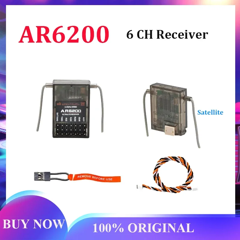 AR6200 DSM2 Specktrum 2.4GHz 6 Channel Receiver W Satellites for DX6i DX7 DX8 DX9 JR DSX6 DESX9 Radio RC Airplane Helicopters
AR6200 DSM2 Specktrum 2.4GHz 6 Channel Receiver W Satellites for DX6i DX7 DX8 DX9 JR DSX6 DESX9 Radio RC Airplane Helicopters