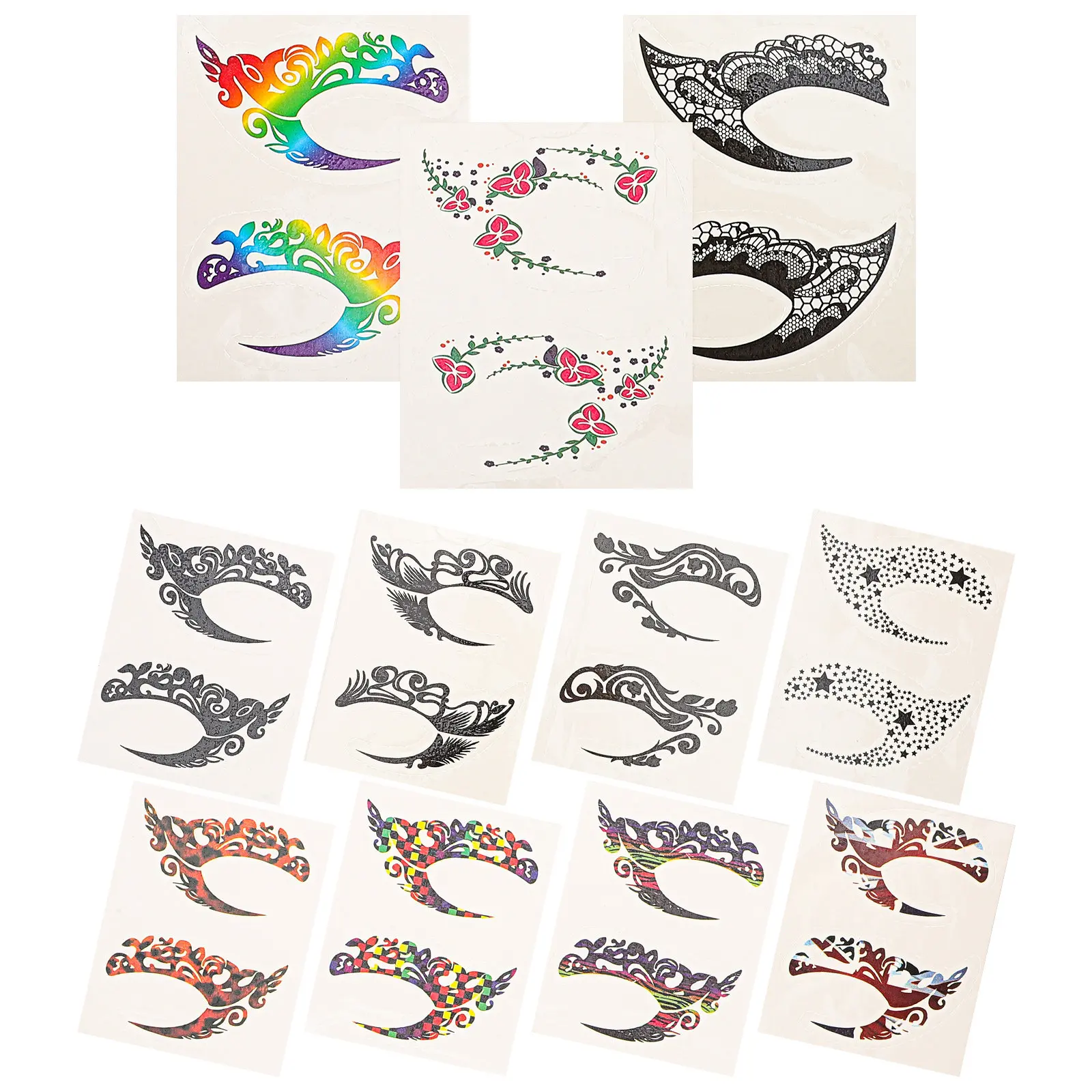 11pcs Smoky Stickers Temporary Tattoo Transfers Eyeshadow Makeup Eyeliner Stencil Long Lasting Face Body Art Decal Waterproof
11pcs Smoky Stickers Temporary Tattoo Transfers Eyeshadow Makeup Eyeliner Stencil Long Lasting Face Body Art Decal Waterproof