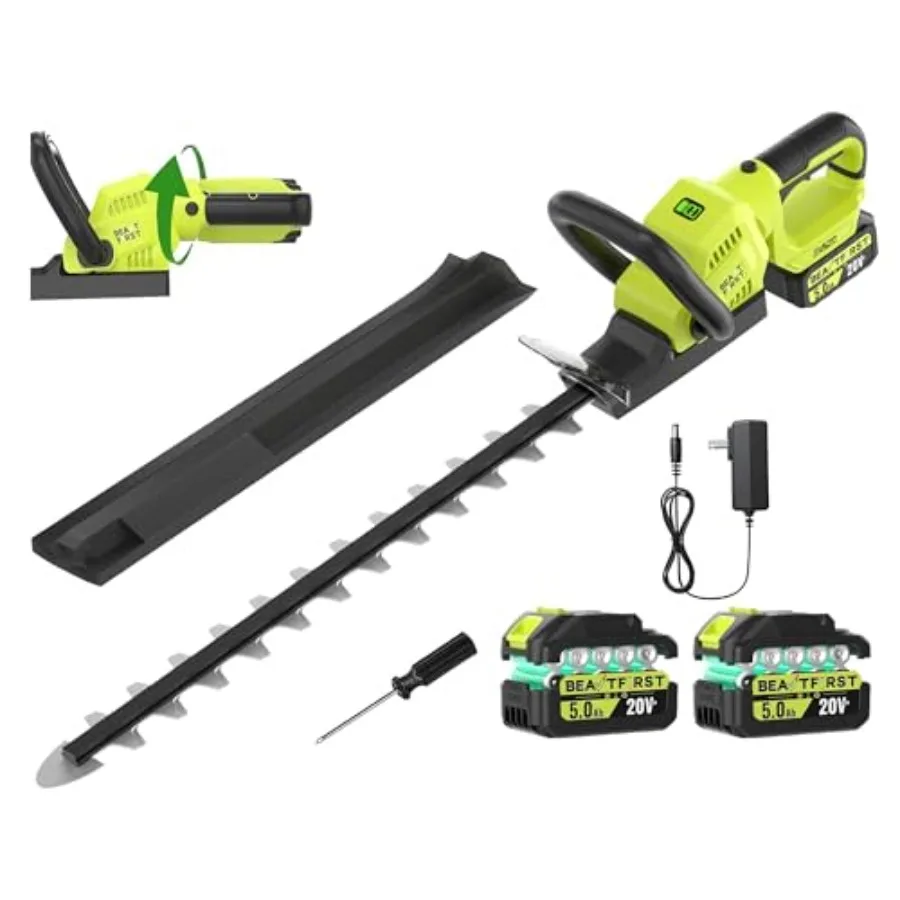 Garden shrub trimming: 20V handheld electric tree grass trimmer with rotatable handle, dual-action blade, 2x5.0Ah battery charg
Garden shrub trimming: 20V handheld electric tree grass trimmer with rotatable handle, dual-action blade, 2x5.0Ah battery charg