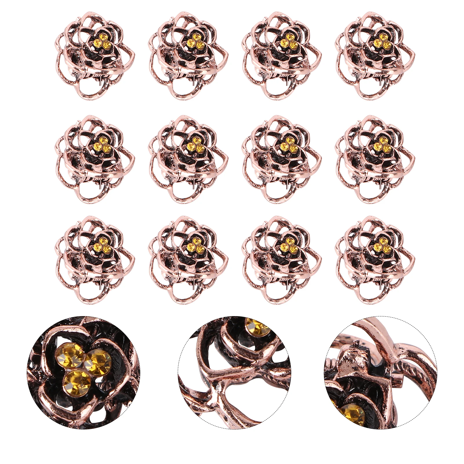 12pcs Rose Alloy Claw Clip Claw Clips Hair Accessories Women Alloy Durable Sturdy Long Hair Practical Styling Tool
12pcs Rose Alloy Claw Clip Claw Clips Hair Accessories Women Alloy Durable Sturdy Long Hair Practical Styling Tool