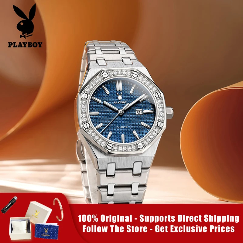 PLAYBOY 3526 Brand original authentic multifunctional chronograph calendar quartz women's watch stainless steel strap
PLAYBOY 3526 Brand original authentic multifunctional chronograph calendar quartz women's watch stainless steel strap