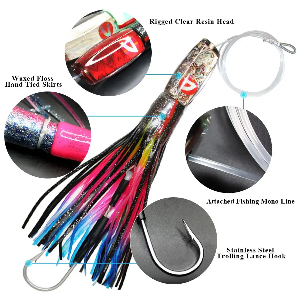 Heavy Big Size Tuna Bait Trolling Fishing Lure Skirted Saltwater Trolling Lures for Marlin Fishing Offshore
Heavy Big Size Tuna Bait Trolling Fishing Lure Skirted Saltwater Trolling Lures for Marlin Fishing Offshore