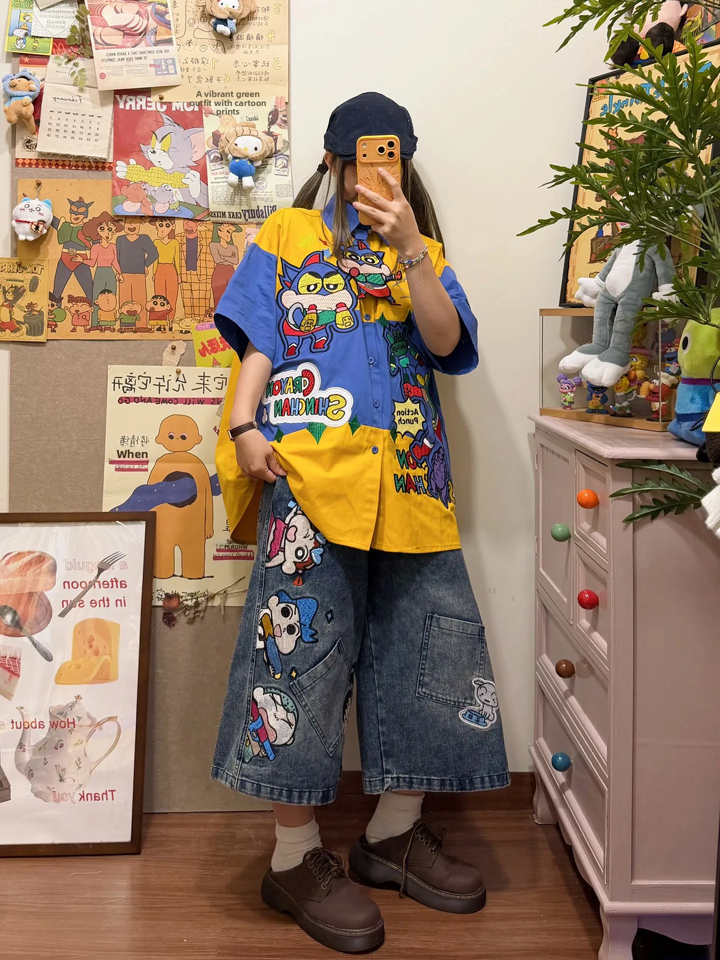 BIBULU Cute Cartoon Heavy Embroidery Patchwork Short Sleeve Shirt Summer New Arrival Children's Fun Color Collision Outerwear
BIBULU Cute Cartoon Heavy Embroidery Patchwork Short Sleeve Shirt Summer New Arrival Children's Fun Color Collision Outerwear