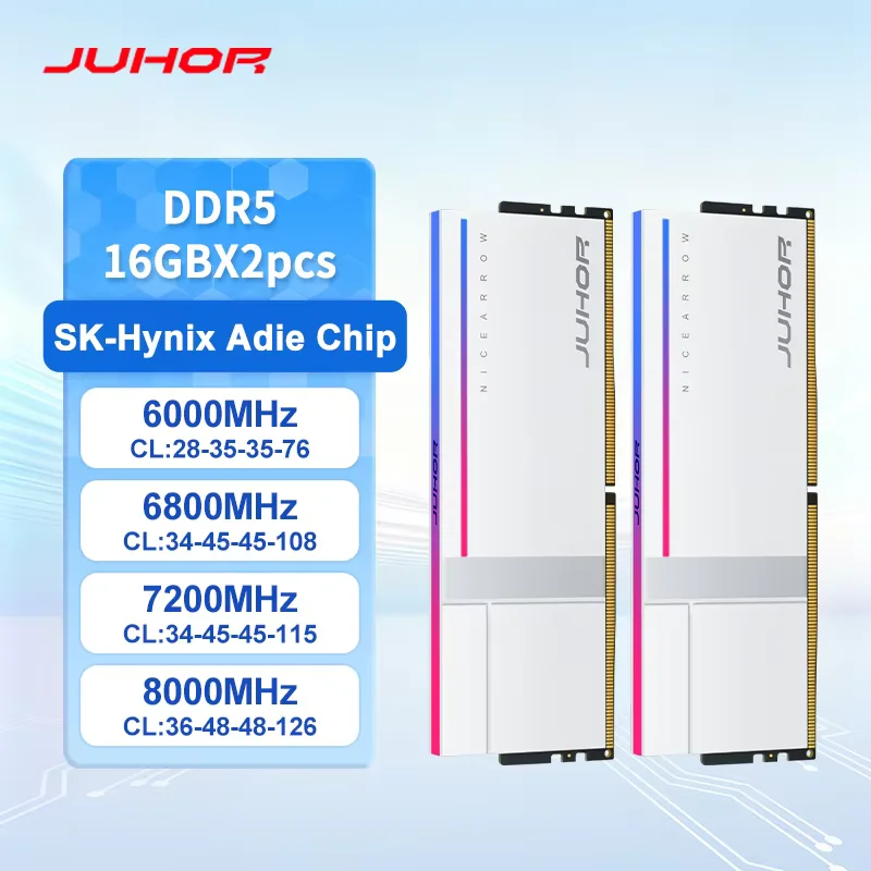 JUHOR RGB DDR5 32 ГБ (16 ГБX2) 6000 МГц 6800 МГц 7200 МГц 8000 МГц DDR5 16 ГБ настольная оперативная память
JUHOR RGB DDR5 32 ГБ (16 ГБX2) 6000 МГц 6800 МГц 7200 МГц 8000 МГц DDR5 16 ГБ настольная оперативная память